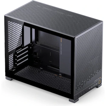 Imagen 2 de JONSBO D32 PRO Micro-ATX Funda de PC Negra, mini funda de computadora, modo A/B para MB, compatible con MATX Back-Connect/BTF MB, 365 mm GPU/240AIO/163 mm, enfriador de aire, dimensiones 396x207x314mm, material acero/aluminio/vidrio templado