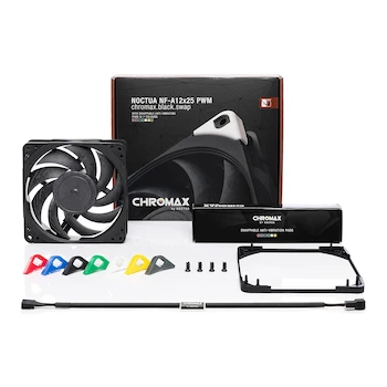 Imagen 3 de Noctua NF-A12x25 PWM chromax.black.swap Ventilador Premium para PC, 4 Pines PWM, 120mm, Negro, Edición chromax.black.swap con Pads Intercambiables