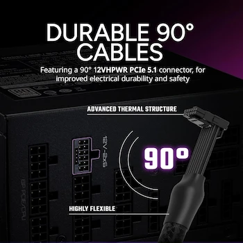 Imagen 3 de Fuente de Poder Cooler Master V Platinum 1100 V2 ATX 3.1 Modular Completa, 1100 W, 80+ Platino, Negro, Modelo MPZ-B002-AFAP-BUS