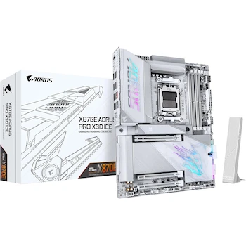 Imagen de referencia para GIGABYTE X870E AORUS Pro X3D Ice AMD AM5 LGA 1718 ATX Motherboard Blanco Serie AORUS