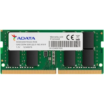 Imagen de referencia para ADATA Premier Memoria RAM DDR4 8GB 3200MHz SODIMM 260 Pines Verde Modelo AD4S32008G22-SGN para Laptop