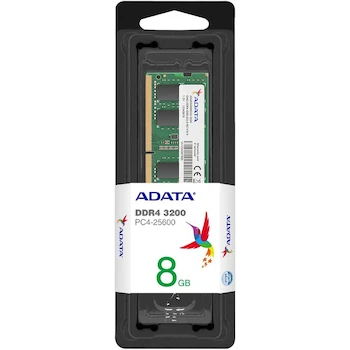 Imagen 2 de ADATA Premier Memoria RAM DDR4 8GB 3200MHz SODIMM 260 Pines Verde Modelo AD4S32008G22-SGN para Laptop