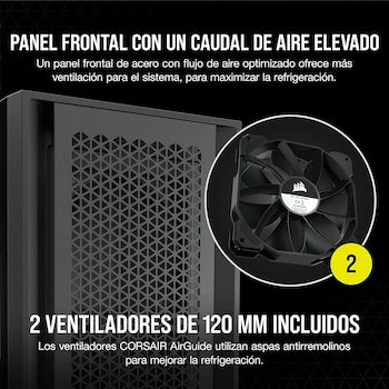 Imagen 4 de Corsair 5000D Airflow Tempered Glass Mid-Tower ATX Case - Black
