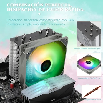 Imagen 4 de Thermalright Assassin King 120 SE ARGB CPU Air Cooler Negro, AK120 SE ARGB, 5 Heatpipes, TL-C12C-S PWM Fan, para AMD AM4/AM5 Intel LGA1700/115X/1200/17XX