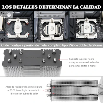 Imagen 5 de Thermalright Assassin King 120 SE ARGB CPU Air Cooler Negro, AK120 SE ARGB, 5 Heatpipes, TL-C12C-S PWM Fan, para AMD AM4/AM5 Intel LGA1700/115X/1200/17XX