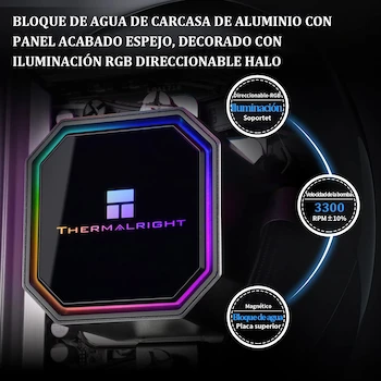Imagen 4 de Thermalright Frozen Prism 240 Black Enfriador Líquido CPU AIO 240mm Negro con 2 Ventiladores PWM Serie TL-E12 para AMD AM4/AM5 Intel LGA 1150/1151/1155/1156/1200/1700/2011/2066