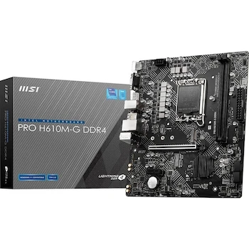 Imagen de referencia para MSI PRO H610M-G DDR4 Motherboard mATX Black Intel 12th Gen Core LGA 1700 Socket DDR4 PCIe 4 2.5G LAN M.2 Slots USB 3.2