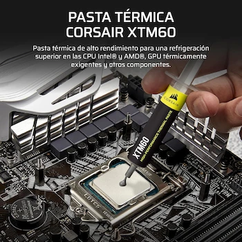 Imagen 2 de Corsair XTM60 Pasta Térmica Gris para CPU/GPU, 3g, Modelo CT-9010015-WW, con Tarjeta Aplicadora Incluida