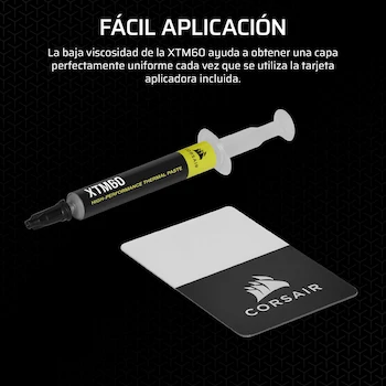 Imagen 3 de Corsair XTM60 Pasta Térmica Gris para CPU/GPU, 3g, Modelo CT-9010015-WW, con Tarjeta Aplicadora Incluida