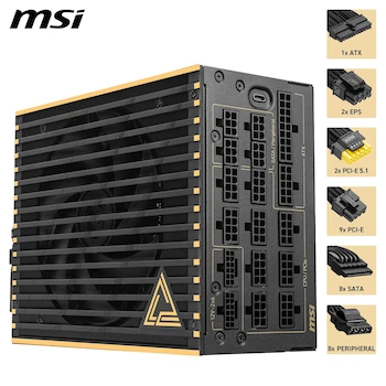 Imagen 5 de MSI MEG Ai1600T PCIe5 Fuente de Alimentación ATX 3.1 1600W 80 Plus Titanium Modular Completa Negro