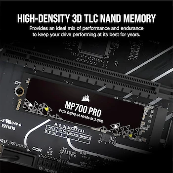 Imagen 5 de Corsair MP700 PRO 2TB SSD M.2 2280 PCIe Gen5 x4 NVMe 2.0 TLC NAND de Alta Densidad Negro