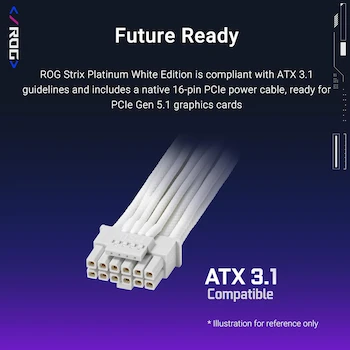 Imagen 5 de ASUS ROG Strix 1000W Platinum White Edition Fuente de Alimentación Totalmente Modular ATX 3.1