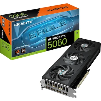 Imagen de referencia para Tarjeta Gráfica GIGABYTE GeForce RTX 5060 EAGLE MAX OC 8GB GDDR7 128-bit Negra, Serie EAGLE, Modelo GV-N5060EAGLEMAX OC-8GD
