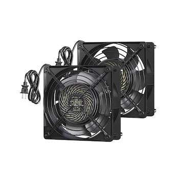 Imagen de referencia para DEWENWILS 2 Pack Ventilador Axial AC 120mm 120V Impermeable 90 CFM para Refrigerador, Compresor, Computadora, Generador, Chimenea, Mesa Hockey Aire, Clóset AV - Negro