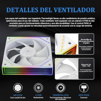 Imagen 5 de Thermalright Frozen Infinity 240 White Enfriador Líquido CPU AIO 240mm Infinity Mirror Serie Frozen Infinity