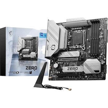Imagen de referencia para MSI B760M Project Zero - Placa Base Micro-ATX para Juegos, Socket LGA 1700, Serie Project Zero, Color Blanca Plata, Modelo B760M, ASIN B0CRF8P2B4