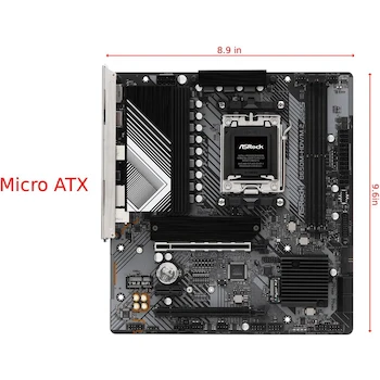 Imagen 2 de ASRock B650M-HDV/M.2 Placa Base Motherboard Micro ATX Socket AM5 AMD B650 Negra para Ryzen 9000 8000 7000 Series Procesadores