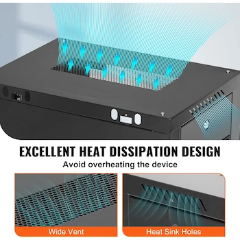 Imagen 3 de VEVOR Gabinete de Servidor de Red de Montaje en Pared o Piso de 9U, Color Negro, Modelo W26409, Profundidad 15.5 Pulgadas, Dimensiones 19.7 x 17.7 x 23.6 Pulgadas (500 x 450 x 600 mm), Capacidad Máxima de Carga 200 Libras