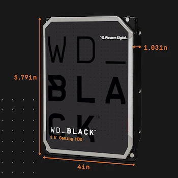 Imagen 2 de Western Digital WD Black Performance Disco Duro Interno 10TB HDD 7200 RPM SATA 6 Gb/s Caché 512MB 3.5 Pulgadas Modelo WD102FZBX