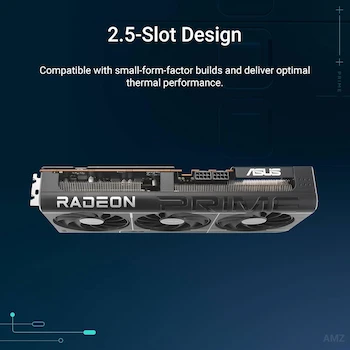 Imagen 2 de ASUS Prime Radeon RX 9070 OC Edition Tarjeta Gráfica 16 GB Memoria Diseño de 2.5 Ranuras
