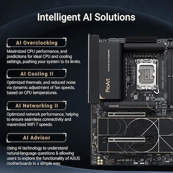 Imagen 2 de ASUS ProArt Z890-CREATOR WIFI Placa Madre ATX Z890 LGA 1851 para Intel Core Ultra Series 2, Color Negro con Detalles Dorados