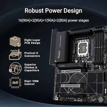 Imagen 4 de ASUS ProArt Z890-CREATOR WIFI Placa Madre ATX Z890 LGA 1851 para Intel Core Ultra Series 2, Color Negro con Detalles Dorados