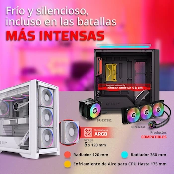 Imagen 4 de Balam Rush Gabinete Gamer Carbono Polar Twin Mate 9900 Media Torre Max MB ATX GPU 420mm USB 2.0/3.0/Tipo C 3.1 5 Ventiladores Integrados ARGB Panel Izq Cristal Templado Panel Frontal Intercambiable Malla/Cristal Negro BR-941457