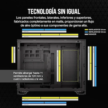 Imagen 5 de CORSAIR 2500D AIRFLOW Mid-Tower mATX Dual Chamber PC Case Negro Compatible con Placa Base de Conexión Inversa
