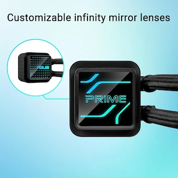 Imagen 3 de ASUS Prime LC 360 ARGB All-in-One AIO CPU Liquid Cooler Black 360mm Radiator Compatible with AMD AM5 AM4 Intel LGA 1851 1700 1200 115x Infinity Mirror