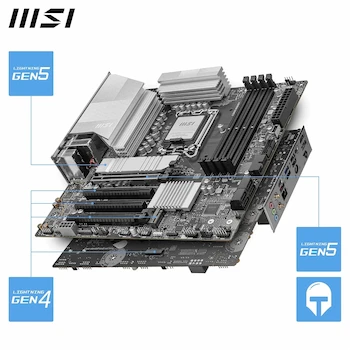 Imagen 5 de MSI PRO B860M-A WIFI Placa Base Motherboard mATX Negra - Soporta Intel Core Ultra Serie 2, LGA 1851, DDR5, PCIe 5.0, Wi-Fi 7, 5G LAN