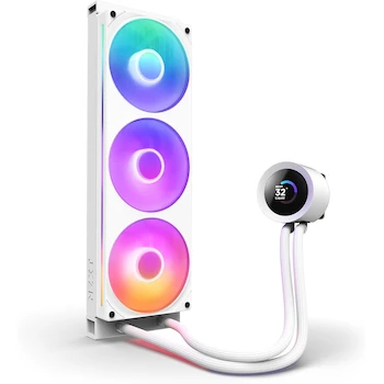 Imagen 2 de NZXT Kraken Plus 360 RGB Blanco - Enfriador líquido de CPU AIO - Radiador de 360 mm (401 x 120 x 27 mm) - Ventilador de fotograma único de núcleo RGB F360 - LCD cuadrado de 1,54" - AMD® AM5, AM4 - Intel® LGA 1851, 1700, 1200, 115X - Modelo RL-KR360-W2