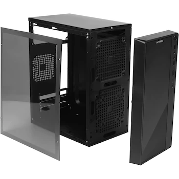 Imagen 2 de Acteck Gabinete KIOTO GC220 Essential Series Micro Tower Compacto Negro con Fuente de Poder 500W Ventana Lateral Acrílica Soporte Micro ATX y Mini ITX Dimensiones 15.5x35x30 cm Modelo AC-933063