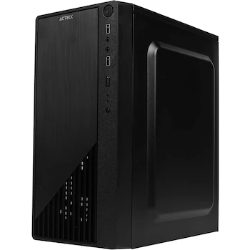 Imagen 3 de Acteck Gabinete KIOTO GC220 Essential Series Micro Tower Compacto Negro con Fuente de Poder 500W Ventana Lateral Acrílica Soporte Micro ATX y Mini ITX Dimensiones 15.5x35x30 cm Modelo AC-933063