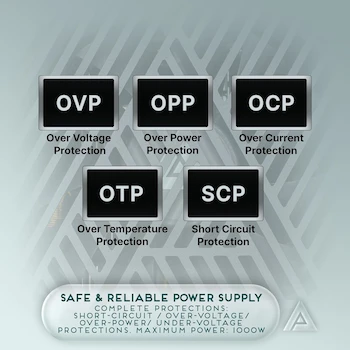 Imagen 4 de Apevia ATX-SL1000W Soul Series 1000W Fuente de Alimentación Totalmente Modular ATX, Color Negro con Recubrimiento Sandblasted, Ventilador Negro de 140mm, Dimensiones 160mm x 150mm x 85mm