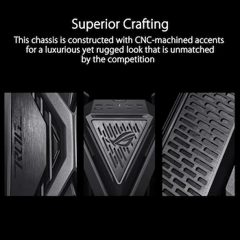 Imagen 2 de ASUS ROG Hyperion GR701 - Gabinete Gamer Full Tower E-ATX Negro con Paneles de Vidrio Templado Duales, Soporte Radiador 420mm, 4 Ventiladores PWM Preinstalados