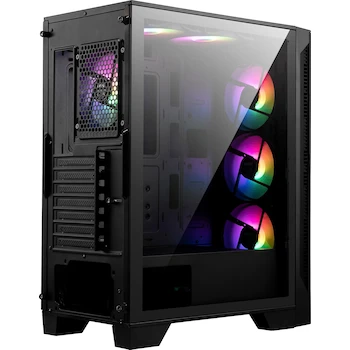 Imagen 4 de Gabinete MSI MAG Forge 120A Airflow con Ventana de Vidrio Templado, Color Negro, Midi-Tower, ATX/Micro-ATX/Mini-ITX, USB 3.2 Gen 1, Sin Fuente, 6 Ventiladores ARGB de 120mm Instalados, Dimensiones 411.6x210x498mm