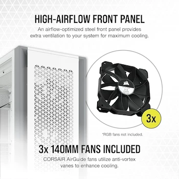 Imagen 3 de Corsair 7000D AIRFLOW Chasis para PC ATX Full-Tower Blanco (Modelo B09444VWX2)