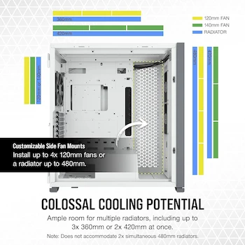 Imagen 4 de Corsair 7000D AIRFLOW Chasis para PC ATX Full-Tower Blanco (Modelo B09444VWX2)