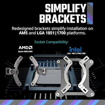 Imagen 5 de Cooler Master 240 Core II Black AIO CPU Liquid Cooler, R9|U7|i7, bomba G9R de doble cámara, Infinity Mirror aRGB, radiador de 240 mm, ventilador PWM de 120 mm, plataforma AMD Ryzen AM5|4, MLW-D24M-A18PA-R1