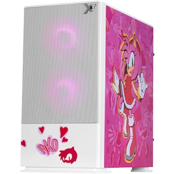 Imagen 2 de XTREME PC GAMING Gabinete Sonic Amy Comic Edition Mini Torre Micro ATX 3 Fan ARGB Mesh Cristal Templado Blanco CXTACAIWT