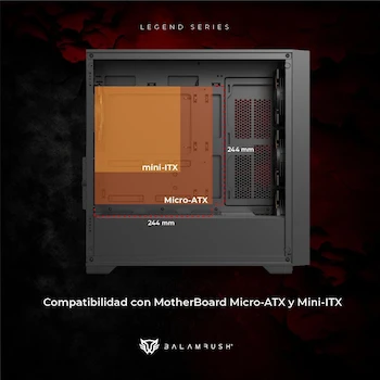 Imagen 3 de Gabinete Gamer Balam Rush Legend Series Carbono Twin Mate 8000 Mini Torre M-ATX Mini-ITX Blanco BR-938785 Dimensiones 450x210x455mm