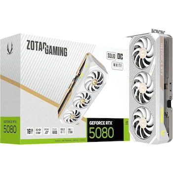 Imagen alusiva al producto Zotac Gaming Tarjeta de Video GeForce RTX 5080 Solid OC White Edition 16GB GDDR7 Modelo ZT-B50800Q-10P