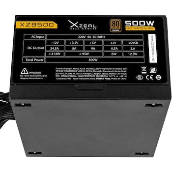 Imagen 5 de Fuente de Poder Xzeal XZ500 ATX 500W 80 Plus Bronze No Modular Negro XZPS500B
