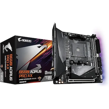 Imagen alusiva al producto GIGABYTE B550I AORUS PRO AX Placa Base Motherboard Negra Mini-ITX AMD AM4 B550 AORUS Series Rev 1.x
