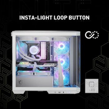 Imagen 3 de MSI MAG PANO M100R PZ White Micro-ATX Tower Gabinete PC Serie MAG Blanco con Soporte Placa Base Back-Connect