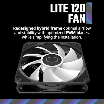 Imagen 2 de Cooler Master MasterFan MF120 Lite ARGB Negro 120mm 3-Pack Ventiladores con Iluminación aRGB Modelo MFW-B2DN-173PA-R1