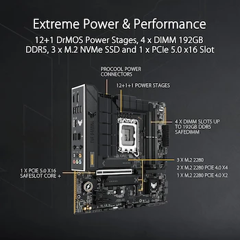 Imagen 3 de ASUS TUF Gaming B760M-PLUS WiFi II Intel B760 LGA 1700 mATX Placa Base Negra DDR5 WiFi 6E