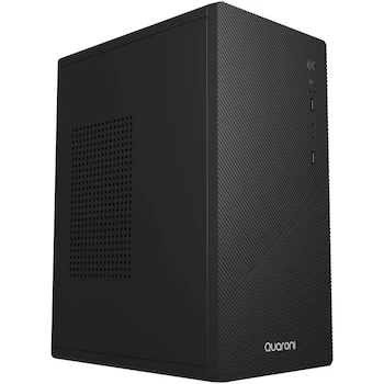 Imagen de referencia para Gabinete Micro Torre Quaroni Micro ATX/Mini ITX – Fuente 500W, 1 Ventilador Incluido, 2 USB 2.0, Panel Zigzag, Negro, Compacto y Elegante