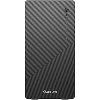 Imagen 2 de Gabinete Micro Torre Quaroni Micro ATX/Mini ITX – Fuente 500W, 1 Ventilador Incluido, 2 USB 2.0, Panel Zigzag, Negro, Compacto y Elegante