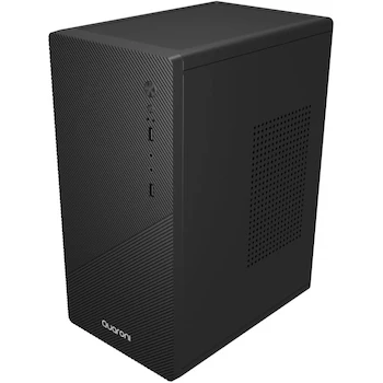 Imagen 4 de Gabinete Micro Torre Quaroni Micro ATX/Mini ITX – Fuente 500W, 1 Ventilador Incluido, 2 USB 2.0, Panel Zigzag, Negro, Compacto y Elegante